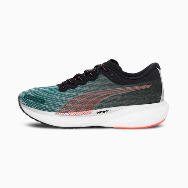 PUMA x one8 Deviate Nitro 2 Men's Running Shoes, Varsity Green-Lava Blast, extralarge-IND
