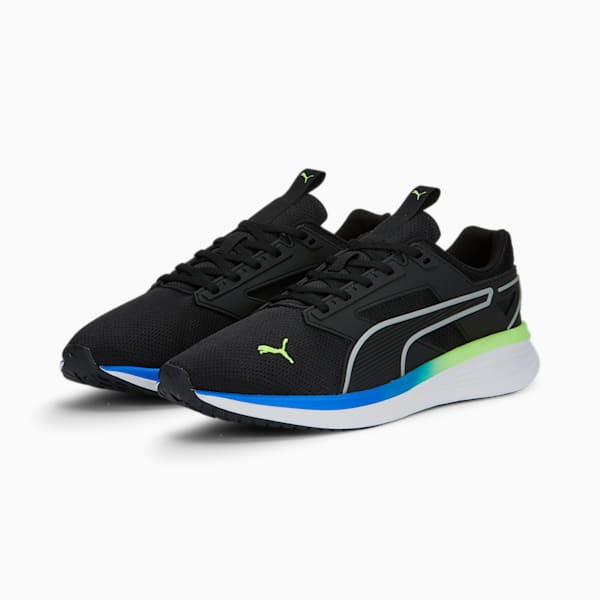Transport Cage Unisex Running Shoes, PUMA Black-Fizzy Lime-Royal Sapphire, extralarge-IND