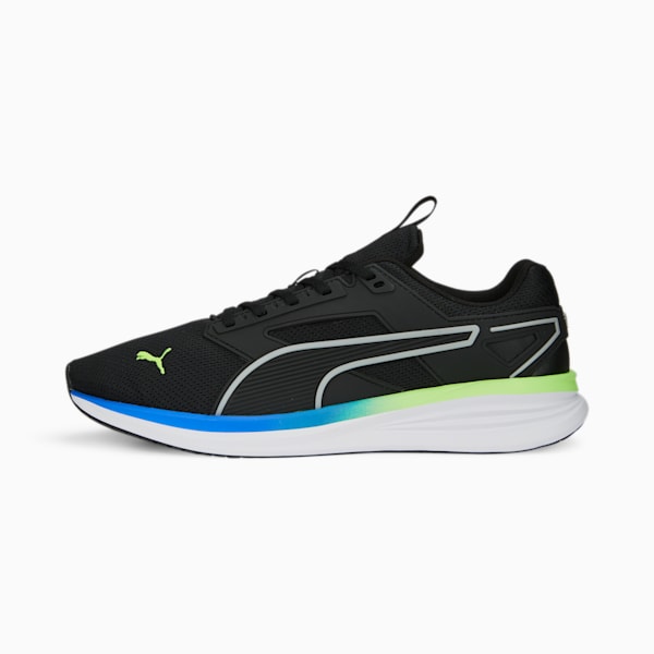 Transport Cage Unisex Running Shoes, PUMA Black-Fizzy Lime-Royal Sapphire, extralarge-IND