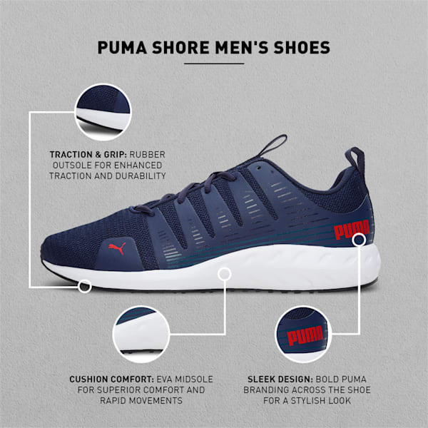 Shore Men's Running Shoes, Peacoat-PUMA White, extralarge-IND