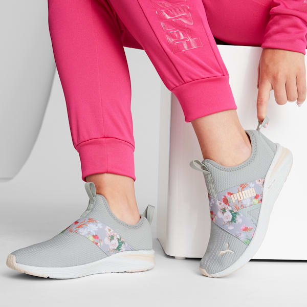 Gray and pink puma shoes store