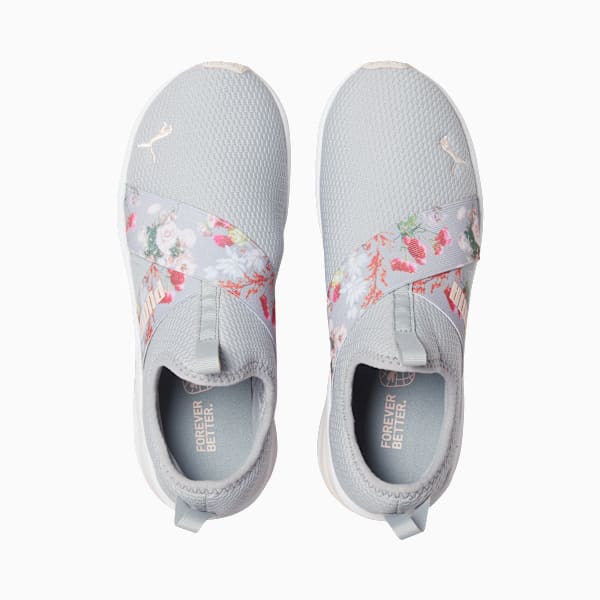 Better Foam Prowl Floral Slip-On Women's Training Shoes, Cool Mid Gray-Island Pink, extralarge