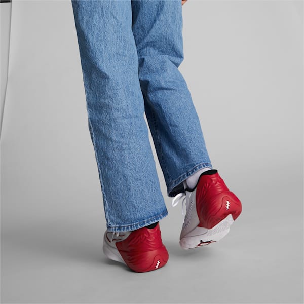 Zapatos de básquetbol Stewie 1 Team para mujer, PUMA White-Tango Red, extralarge