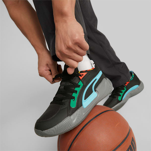 Court Rider Chaos Block Basketball Shoes, PUMA Black-Cast Iron, extralarge-IND