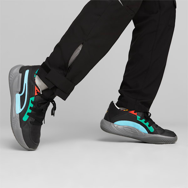Court Rider Chaos Black Basketball Shoes, PUMA Black-Cast Iron