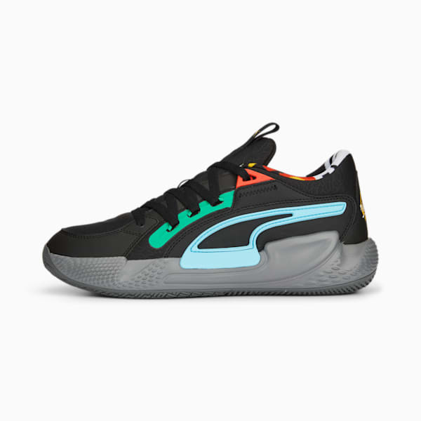 Court Rider Chaos Block Basketball Shoes, PUMA Black-Cast Iron, extralarge-IND