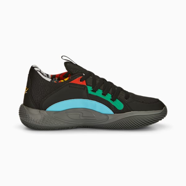 Court Rider Chaos Block Basketball Shoes, PUMA Black-Cast Iron, extralarge-IND