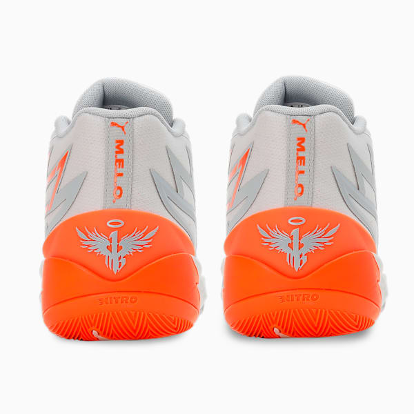 PUMA x LAMELO BALL MB.02 Gorangé Basketball Shoes, Platinum Gray-Ultra Orange, extralarge-IND