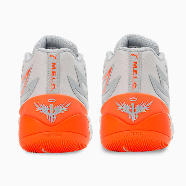 PUMA x LAMELO BALL MB.02 Gorangé Unisex Basketball Shoes, Platinum Gray-Ultra Orange