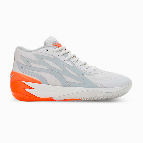 PUMA x LAMELO BALL MB.02 Gorangé Basketball Shoes, Platinum Gray-Ultra Orange, extralarge-IND