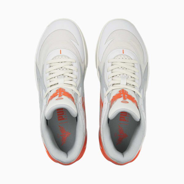 PUMA x LAMELO BALL MB.02 Gorangé Unisex Basketball Shoes, Platinum Gray-Ultra Orange, extralarge-AUS