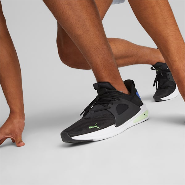 SOFTRIDE Enzo Evo Better Rmx Running Shoes, PUMA Black-Royal Sapphire-Fizzy Lime, extralarge-IND
