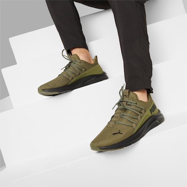 Puma running shoes olive green discount