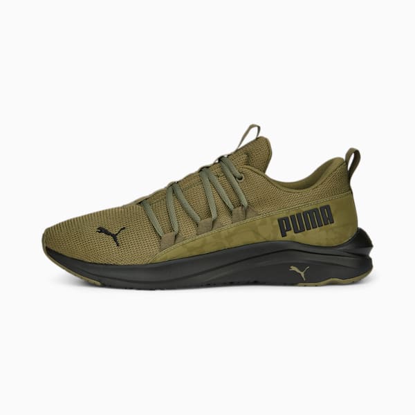 Puma running shoes olive green sale