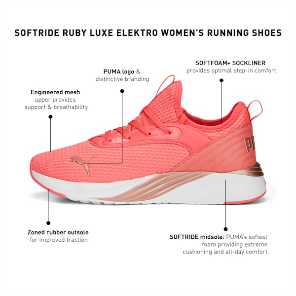SOFTRIDE Ruby Luxe Elektro Women's Running Shoes, Loveable-Rose Gold, extralarge-IND