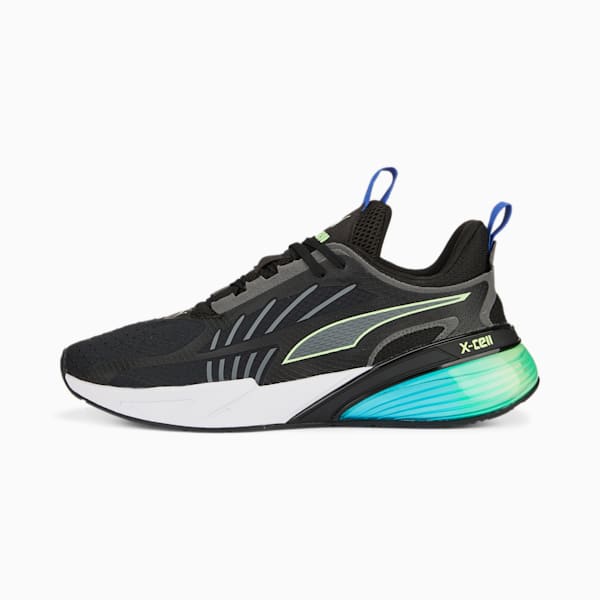 X-Cell Action Unisex Running Shoes, PUMA Black-Cool Dark Gray-Fizzy Lime, extralarge-IND