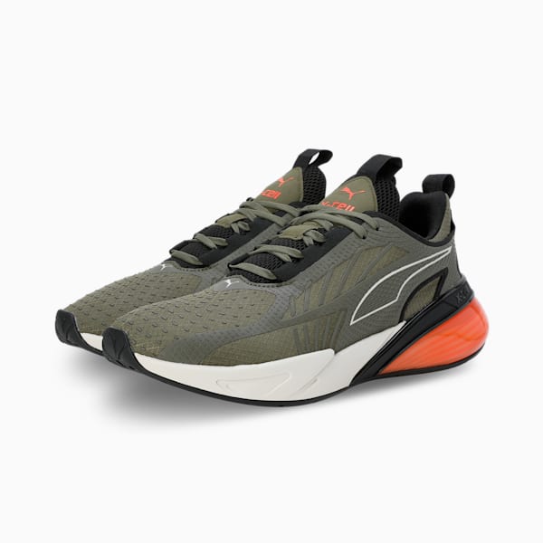 X-Cell Action Running Shoes, PUMA Olive-Flame Flicker-PUMA Black, extralarge-IND