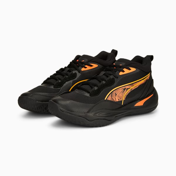 Playmaker Pro Laser Unisex Sneakers, PUMA Black-Ultra Orange, extralarge-IND