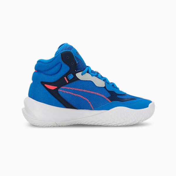 Playmaker Pro Mid Youth Basketball Shoes, Ultra Blue-Fire Orchid, extralarge-IND