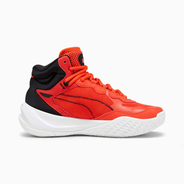 Tenis de baloncesto Playmaker Pro Mid Big Kids', Red Blast-Fiery Red, extralarge