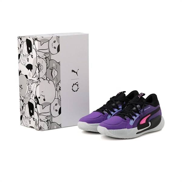 メンズ PUMA x FINAL FANTASY XIV コート アンド ライダー CHAOS バスケットボールシューズ, PUMA Black-Team Violet, extralarge-JPN