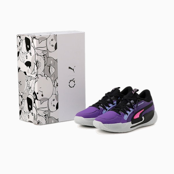 PUMA x FINAL FANTASY XIV Court Rider Chaos Men's Basketball Sneakers, PUMA Black-Team Violet, extralarge