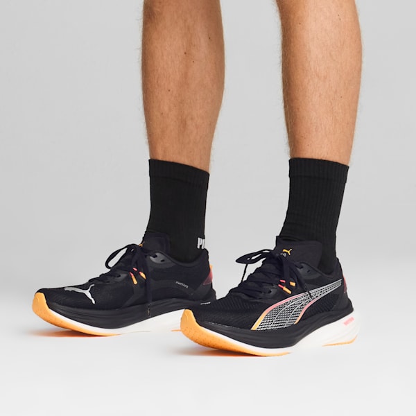 Zapatillas de correr Deviate NITRO™ 3 WIDE para hombre, PUMA Black-Sunset Glow-Sun Stream, extralarge