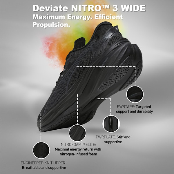 Deviate NITRO™ 3 WIDE Men's Running Shoes, PUMA Black, extralarge-IND