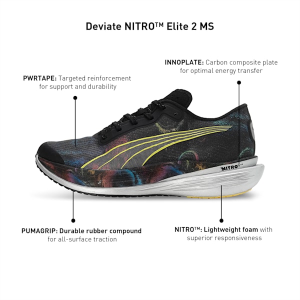 Deviate NITRO™ Elite 2 'Marathon Series' Men's Running Shoes, PUMA Black-PUMA Silver-Yellow Blaze, extralarge-IND