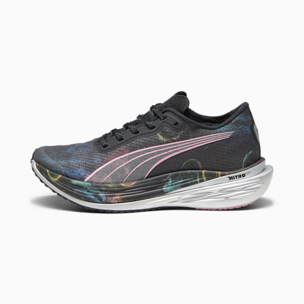 Tenis para correr Deviate NITRO Elite 2 'Marathon Series' Mujer, PUMA Black-Strawberry Burst-Yellow Blaze, extralarge