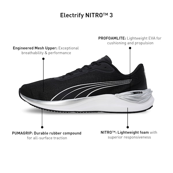 Electrify NITRO™ 3 Men's Running Shoes, PUMA Black-PUMA Silver, extralarge-IND