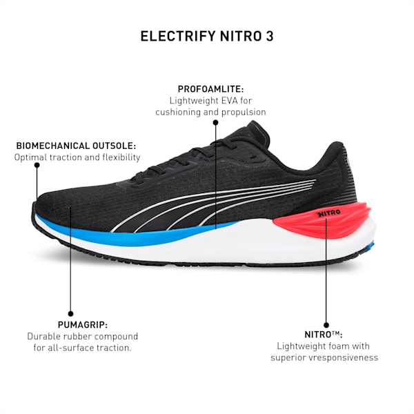 Electrify NITRO 3 Men's Running Shoes, PUMA Black-For All Time Red, extralarge-IND