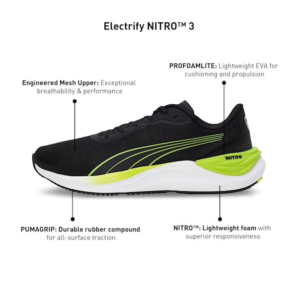 Electrify NITRO™ 3 Men's Running Shoes, PUMA Black-Lime Pow, extralarge-IND