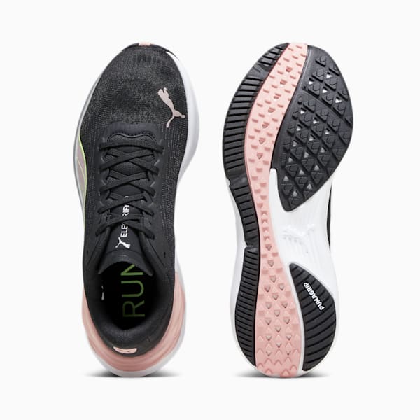 Electrify NITRO 3 Women's Running Shoes, PUMA Black-Peach Smoothie-Speed Green, extralarge-IND