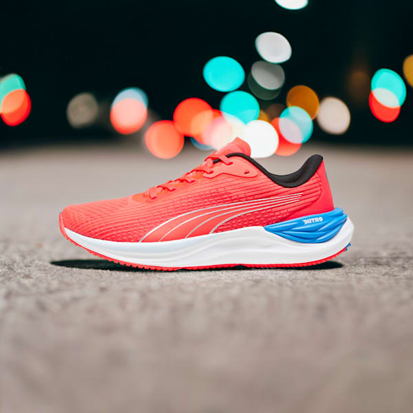 Tenis para correr Electrify NITRO 3 para mujer, Fire Orchid-Ultra Blue, extralarge