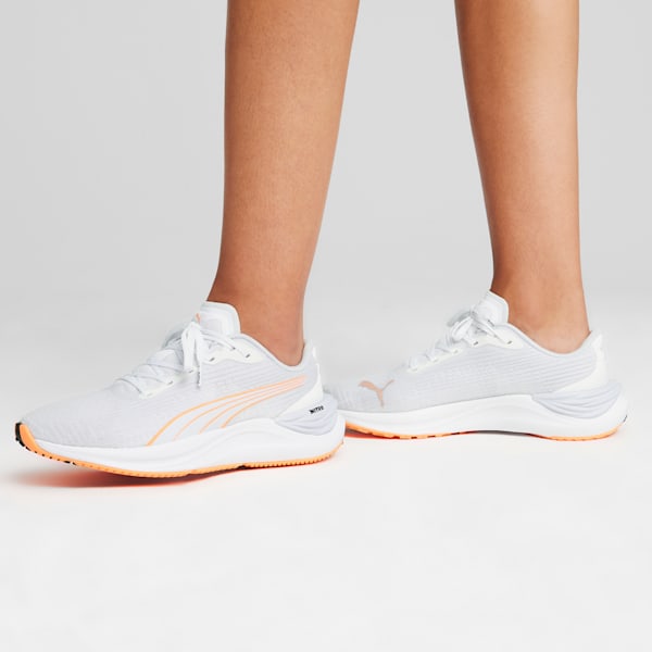 Tenis para correr Electrify NITRO 3 para mujer, PUMA White-Silver Mist-Neon Citrus, extralarge