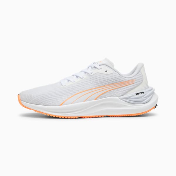 Tenis para correr Electrify NITRO 3 para mujer, PUMA White-Silver Mist-Neon Citrus, extralarge