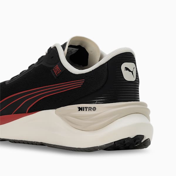 PUMA x First Mile Electrify NITRO 3 Men's Running Shoes, PUMA Black-Astro Red-Alpine Snow, extralarge-IND