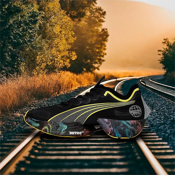 Fast-R NITRO™ Elite 'Marathon Series' Men's Running Shoes, PUMA Black-Yellow Blaze-Strawberry Burst, extralarge-IND