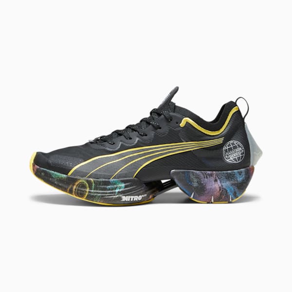 Fast-R NITRO Elite 'Marathon Series' Men's Running Shoes, PUMA Black-Yellow Blaze-Strawberry Burst, extralarge-GBR