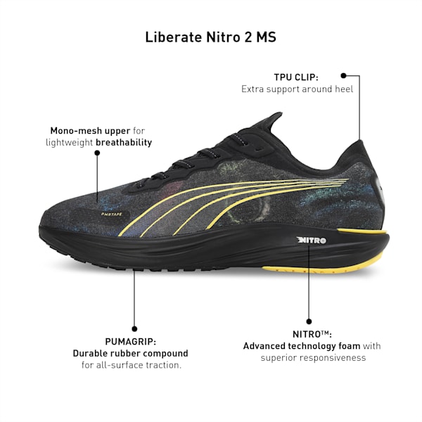 Liberate NITRO™ 2 'Marathon Series' Men's Running Shoes, PUMA Black-PUMA Silver, extralarge-IND