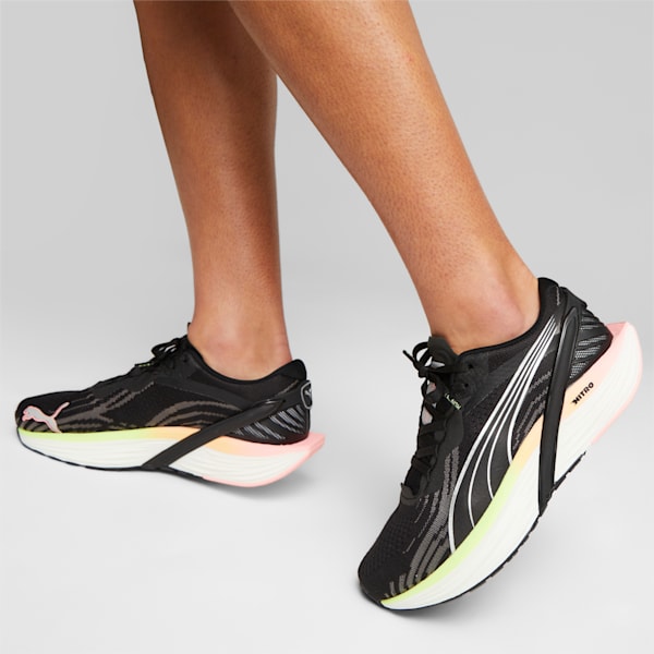 Run XX NITRO 2 Women's Running Shoes, PUMA Black-Koral Ice-Speed Green-PUMA Silver, extralarge-IND