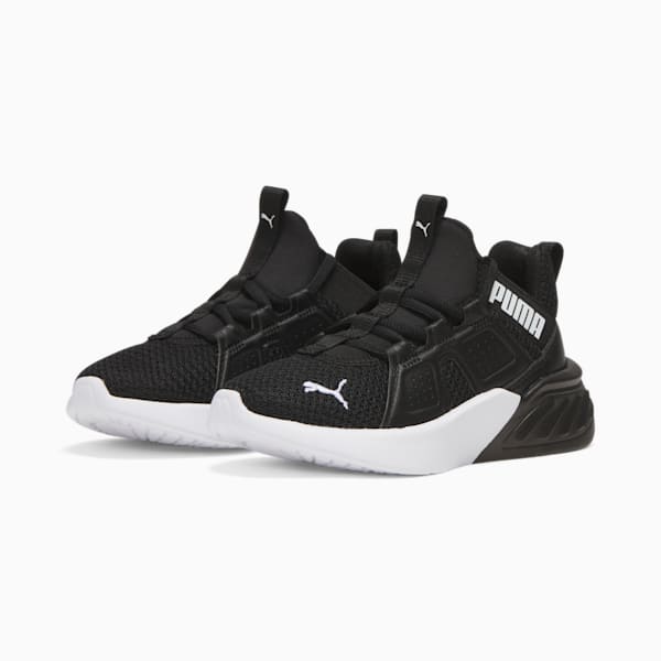 Tenis de entrenamiento para niños pequeños Contempt Demi Remix Mesh, Puma Black-Puma White, extralarge