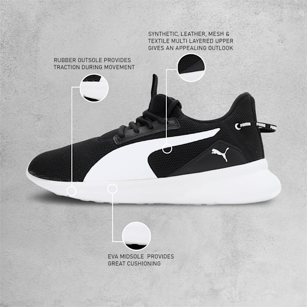 Smooth Walk Men's Running Shoes, PUMA Black-PUMA White, extralarge-IND