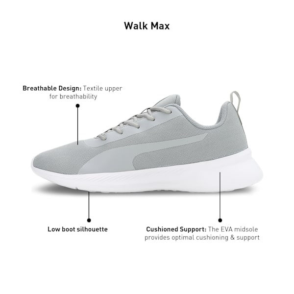 Walk Max Men's Running Shoes, Quarry-PUMA White, extralarge-IND