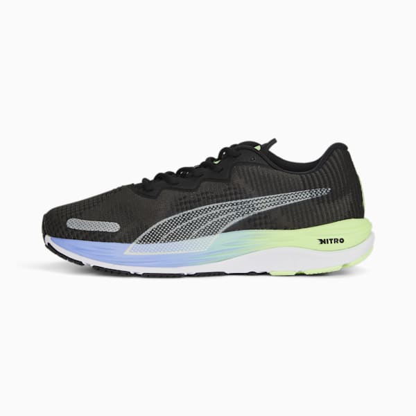 Velocity NITRO™ 2 Fade Men's Running Shoes, PUMA Black-Elektro Purple-PUMA Silver, extralarge