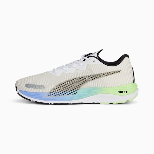 Velocity NITRO 2 Fade Running Shoes Men, PUMA White-PUMA Black-Elektro Purple, extralarge-GBR