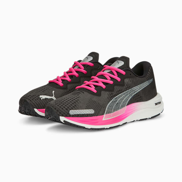Velocity NITRO™ 2 Fade Women's Running Shoes, PUMA Black-Ravish-PUMA Silver, extralarge-IND
