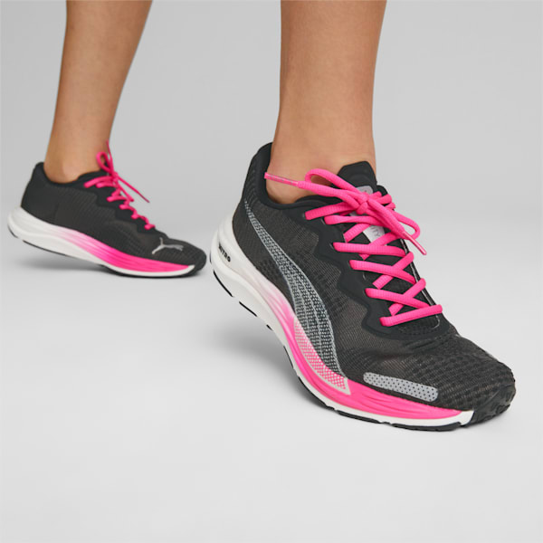Velocity NITRO™ 2 Fade Women's Running Shoes, PUMA Black-Ravish-PUMA Silver, extralarge-IND