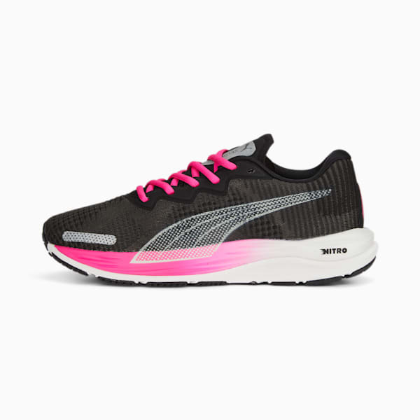 Velocity NITRO 2 Fade Running Shoes Women, PUMA Black-Ravish-PUMA Silver, extralarge-GBR